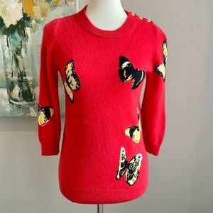 Rare J. Crew 100% Cashmere Butterfly Sweater